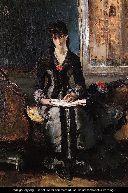 Portrait of a Young Woman - Alfred-Emile-Leopole Stevens