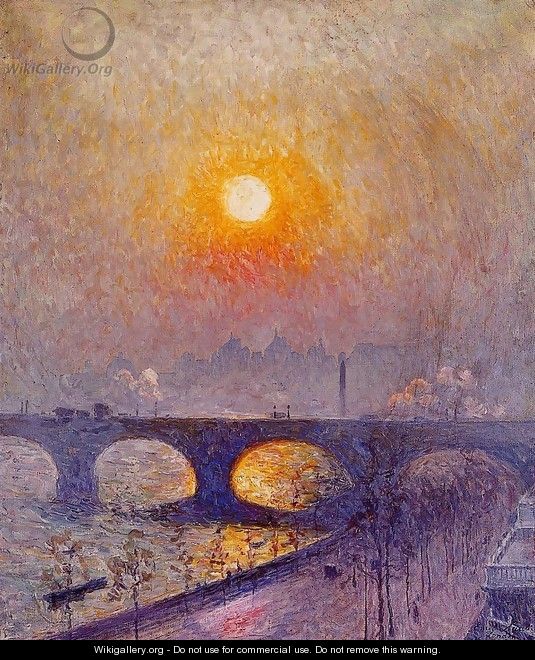 Sunset over Waterloo Bridge - Emil Claus