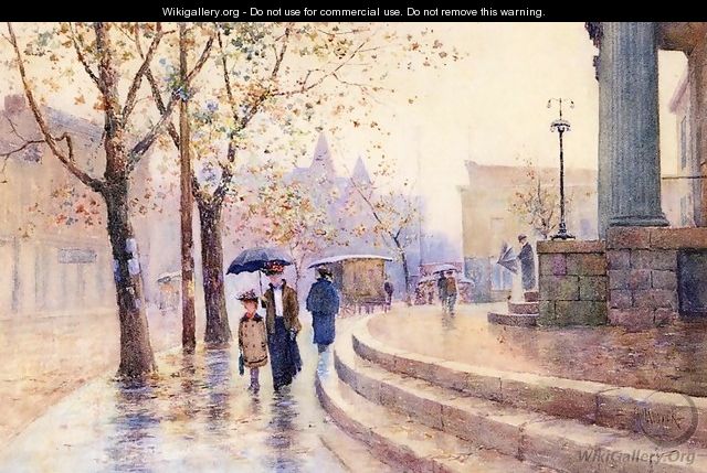 Walking in the Rain - Paul Sawyier
