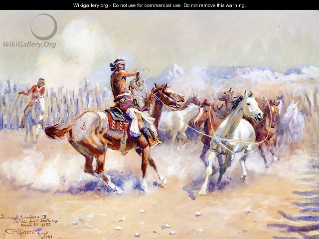 Navajo Wild Horse Hunters - Charles Marion Russell