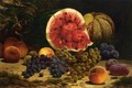 Still Life with Watermelon, Grapes, Peaches, Plums and Plums - William Mason Brown
