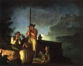 Wood-Boatmen on a River - George Caleb Bingham