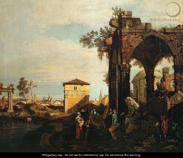 Landscape with Ruins I - (Giovanni Antonio Canal) Canaletto