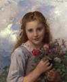 Young Girl with a Bouquet of Flowers - Leon-Jean-Basile Perrault