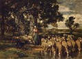 A Shepherdess with Her Flock 2 - Charles Émile Jacque