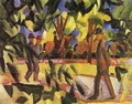 Riders and Strollers in the Avenue - August Macke