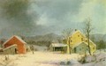 Yellow Farmhouse in Winter - George Henry Durrie