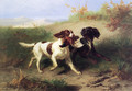 Two Spaniels in a Landscape - Conradyn Cunaeus