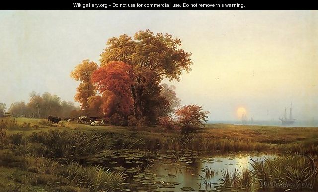 Sunset on the Marsh - Edward Moran