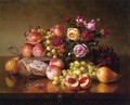 Fruit Still Life with roses and Honeycomb - Robert Spear Dunning