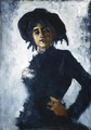 Portrait of a Lady in a Blackk Hat - Ralph Wormsley Curtis