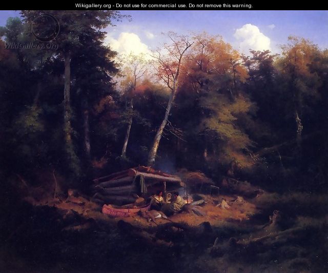 Indian Camp in the Forest - Heinrich Eduard Muller