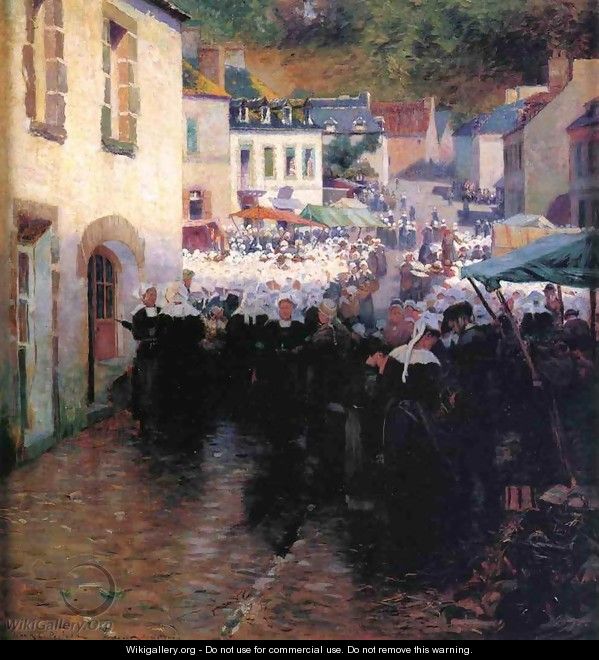 Brittany Peasants Market Day in Pont Aven - Frank C. Penfold
