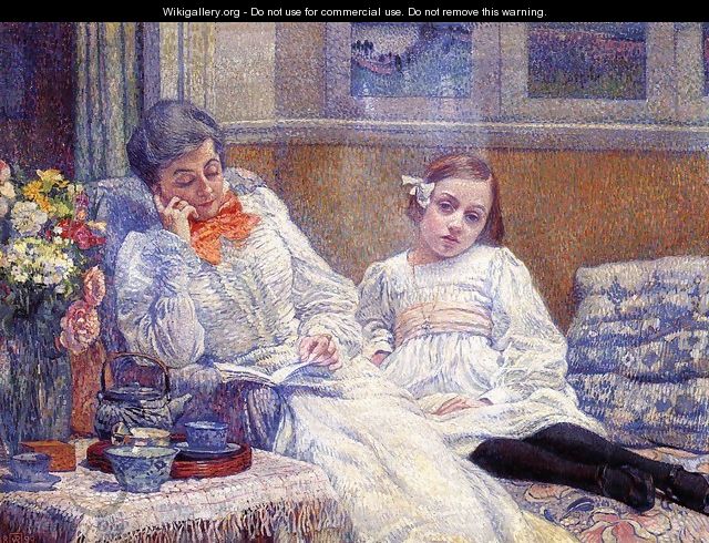 Madame Theo van Rysselberghe and Her Daughter - Theo van Rysselberghe