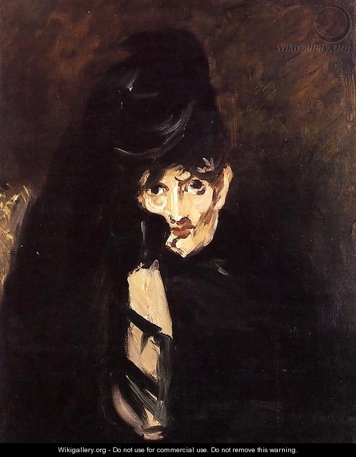Portrait of Berthe Morisot with Hat, in Mourning - Edouard Manet