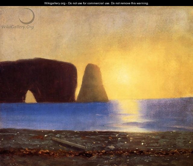 The Sun Sets, Perce Rock, Gaspe, Quebec - William Bradford
