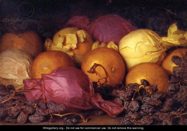 Still Life with Oranges and Raisins - Lemuel Everett Wilmarth
