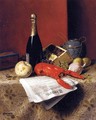 Still Life with Lobster, Fruit, Champagne and Newspaper - William Michael Harnett