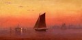 Sunset, New York Harbor - Francis Augustus Silva