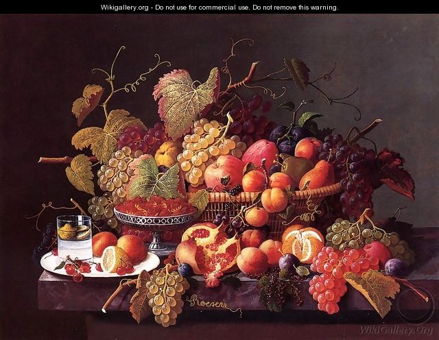 Still Life with Pomegranates - Severin Roesen