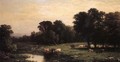 Bucolic Landscape with Cows - John William Casilear