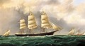 A Ship's Portrait near Sandy Hook - James E. Buttersworth