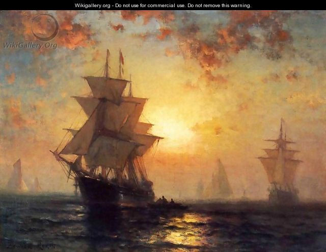 Ships at Night - Edward Moran