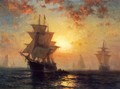 Ships at Night - Edward Moran