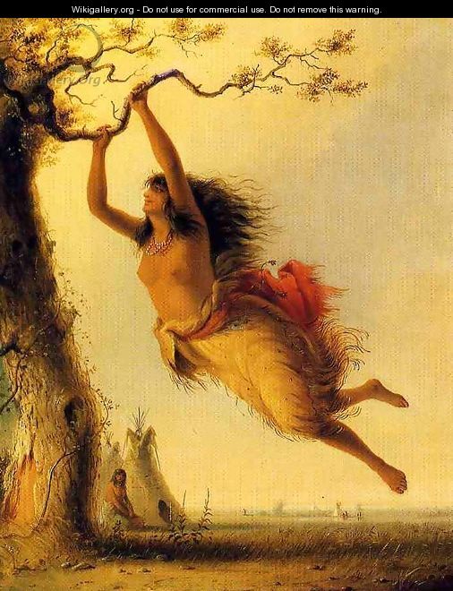 Indian Girl Swinging - Alfred Jacob Miller