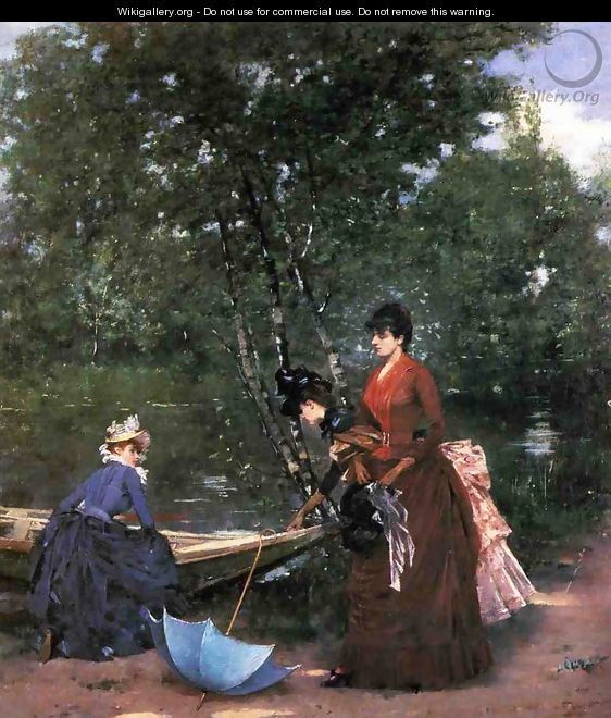 Three Parisian Women in the Bois de Boulogne - Francisco Miralles Galup