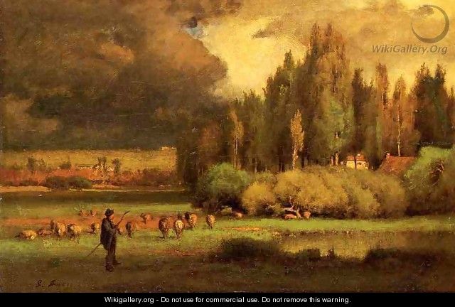 Shepherd in a Landscape - George Inness