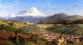 View of Riobamba, Ecuador, Looking North Towards Mount Chimborazo - Louis Remy Mignot