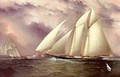 Schooner Racing off New York Harbor - James E. Buttersworth
