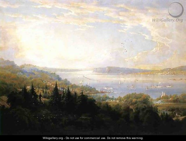 View of the Hudson River at Haverstraw Bay - Robert Havell, Jr.