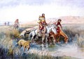 Indian Women Moving Camp - Charles Marion Russell