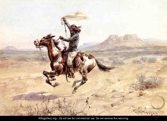 Apache Indian Scout Signalling the Column - Herman Wendleborg Hansen