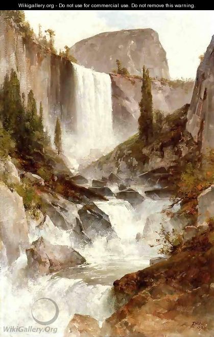 Falls in Yosemite - Thomas Hill