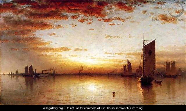 A Sunset, Bay of New York - Sanford Robinson Gifford