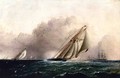 N.Y.Y.C. Schooner Yacht Estelle Running Home - James E. Buttersworth