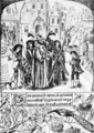 Fabled Origin of the Burgundy Cross Etienne a legendary King of Burgundy makes a pilgrimage to St Victor of Marseilles to whom he has carried the Cross of St Andrew out of gratitude to St Mary Magdalene who had raised him and his mother - (after) Huyot, Jean Georges