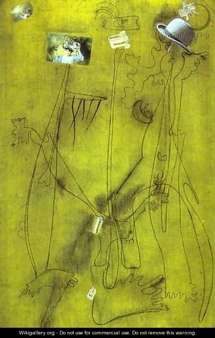 Drawing-Collage with a Hat - Joaquin Miro