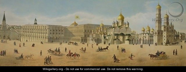 The Great Kremlin Palace and the Cathedrals of the Annunciation and of the Archangel - (after) Indieitzeff, Dmitri