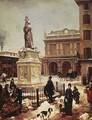 Piazza della Loggia under Snow - Angelo Inganni