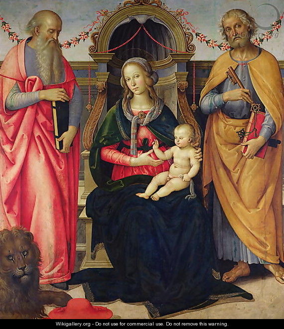 Virgin and Child between St Jerome and St Peter - Andrea Ingegnio