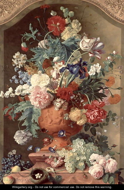 Flowers in a Terracotta Vase - Jan Van Huysum