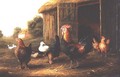 Chickens and Ducks in a Farmyard - A. Jackson