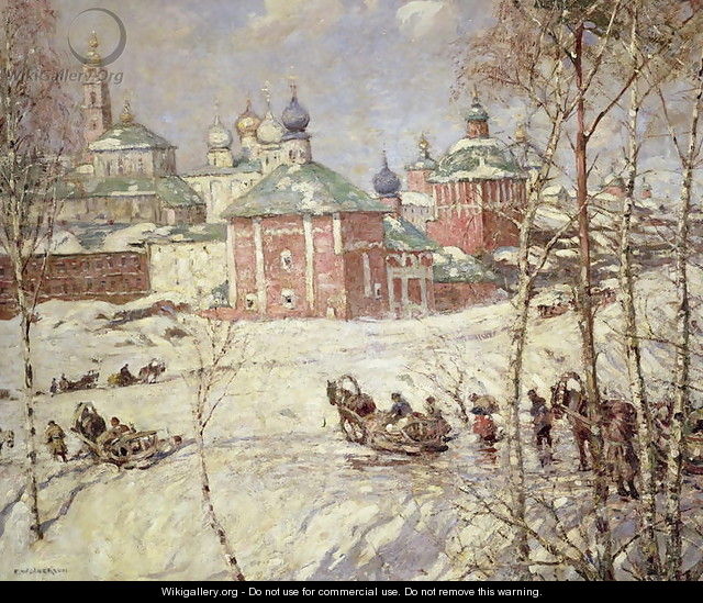 The Kremlin Moscow under snow - Frederick William Jackson
