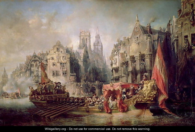 The Arrival of Fernando Alvarez de Toledo Duke of Alba 1508-82 at Rotterdam in 1567 - Eugène Isabey
