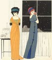 Two empire line evening dresses - Paul Iribe