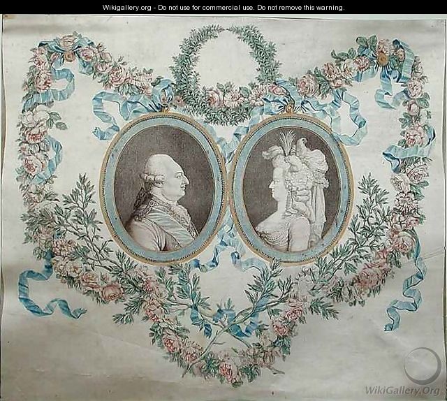 Cover of Bonbonniere depicting Louis XVI 1754-93 and Marie Antoinette 1752-93 - Jean-Francois Janinet